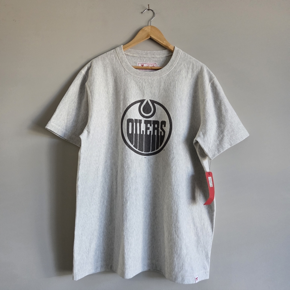 NWT Fanatics NHL Edmonton Oilers Gray Tee T-shirt Cotton Made In Canada Large - Picture 4 of 13